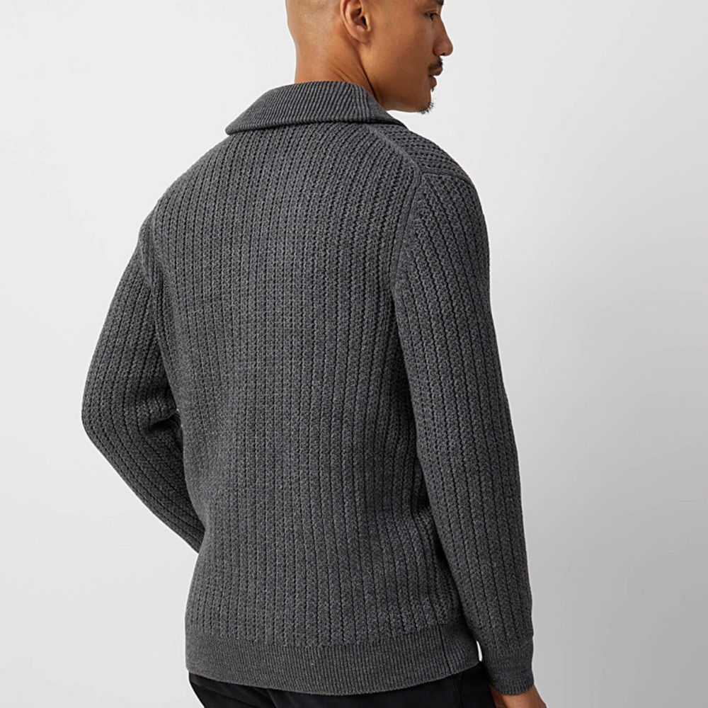 Men's Blue Gray Shawl Sweater by Le 31(Simon’s) Sz M